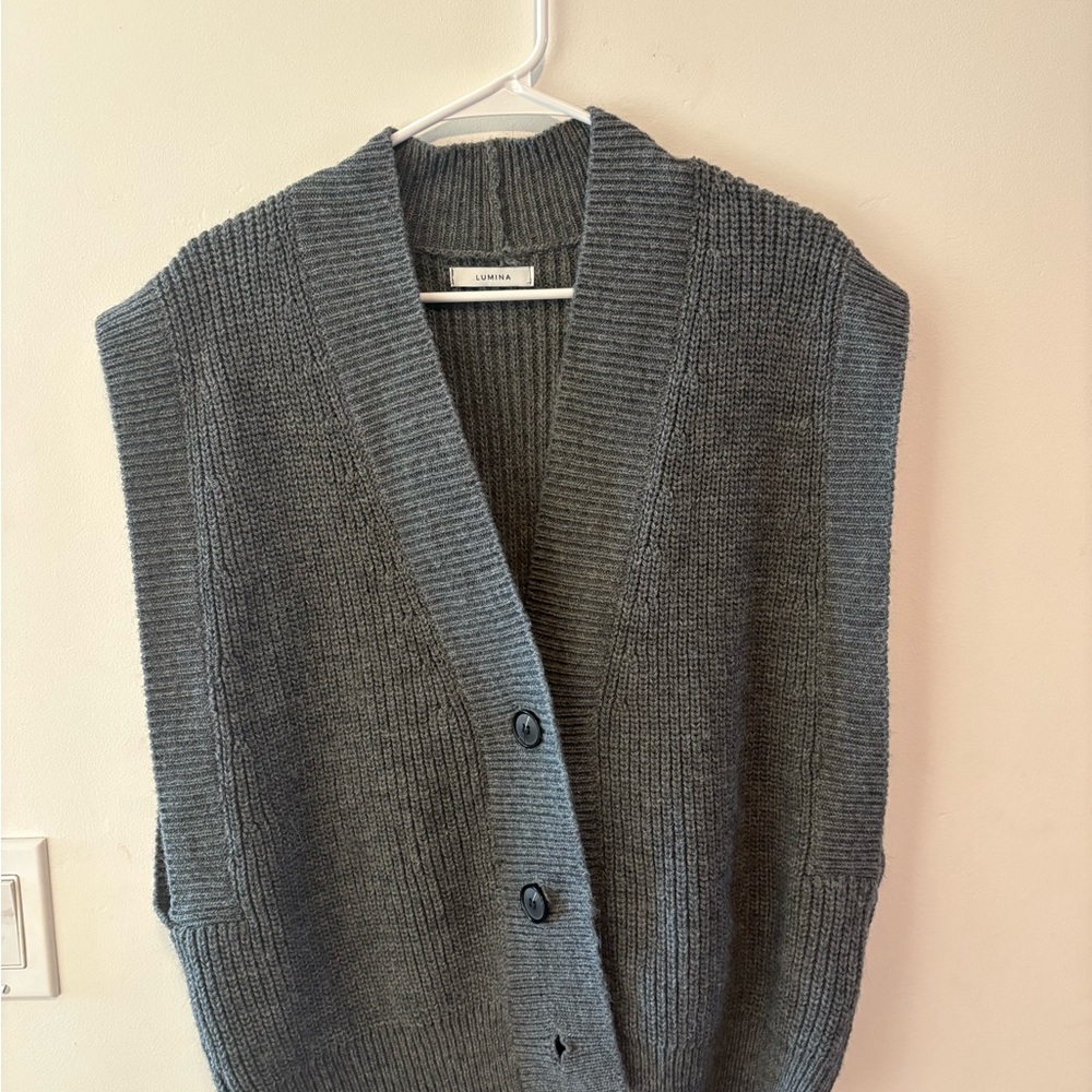 Gray V-Neck Sweater Vest